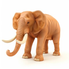 Obraz premium Rendered image of a large, light brown elephant.