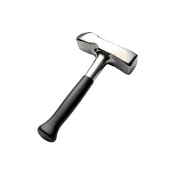 Steel Hammer with Black Rubber Grip - Isolated on Transparent Background