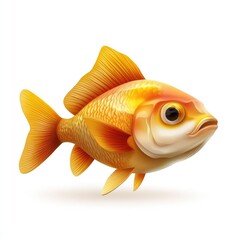 Colorful, cartoonish goldfish illustration.