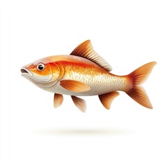 Colorful orange and white fish illustration.