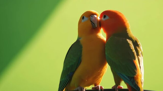 Lovebird pair bonding, Intimate moment of affection and companionship