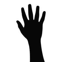 Fototapeta premium Hand sign. Raised hand icon symbolizing stop or interaction, voting. open hands up. 
