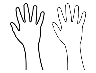 Hand reaching silhouette, human raised hands. Raised hands voting icon vector sign. People or students with their hands raised flat icon. Community, Collaboration, Teamwork, Group, Solidarity, Support