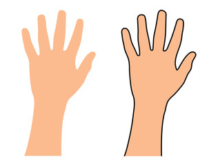 Hand Raise icon. Raise hand symbols. Symbol or logo of peoples, community, organization, democracy. Human raised hands vector set. hand gestures. Stop hand icon. Vector illustrator