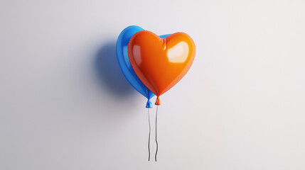 Heart shaped balloon design against light background