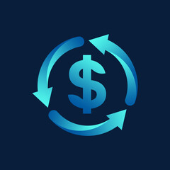 Recycling Symbol Dollar Cash Flow Business Logo
