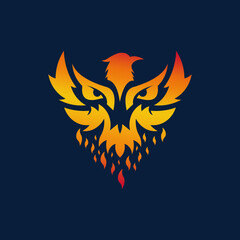 Abstract Phoenix Fire Bird Mythical Logo Design
