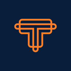 Simple Abstract T Knot Unique Company Logo