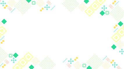 パステルカラーのかわいい図形と記号もよう、イラストフレーム