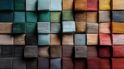 Abstract geometric pattern of colored squares