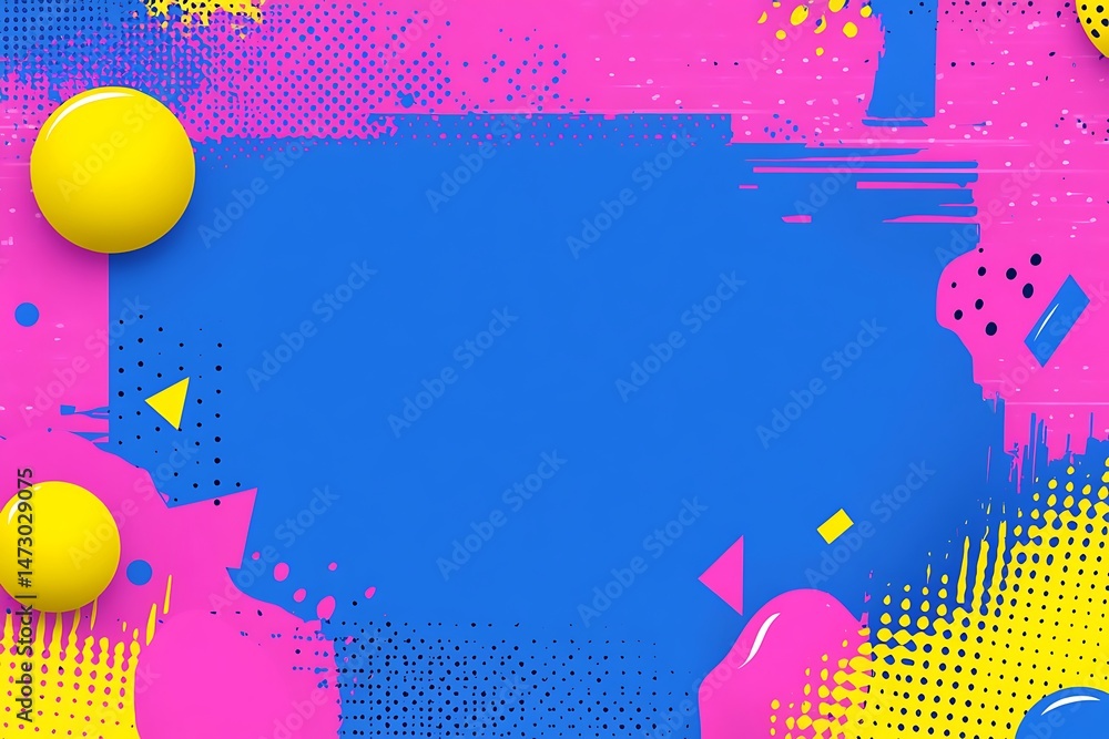 Poster vibrant abstract background with geometrical shapes and memphis design elements