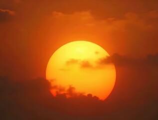 Fototapeta premium Heat wave of extreme sun and sky background. chaud, été, réchauffement climatique, 