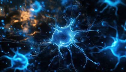 Abstract Neural Network Representing Deep Learning and AI Technology - Brain Science