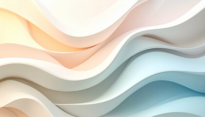 Soft, layered curves flow with light, transitioning from warm yellows to cool blues