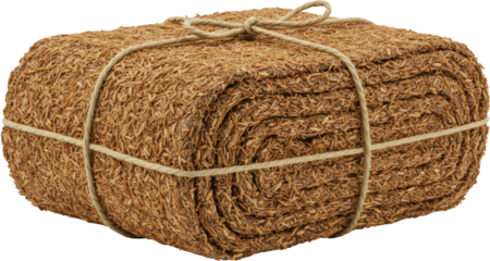 Rolled Bale of Straw Tied with Rope Rustic Agricultural Harvest Rural Scene