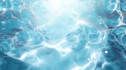 Obraz premium Close-up view of clear blue water surface with gentle ripples reflecting sunlight creating a bright and calming atmosphere
