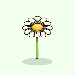 Vector illustration of daisy flower with white petals and yellow center representing freshness purity and springtime Perfect for floral designs botanical themes nature decorations greeting cards and s