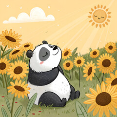panda in the meadow