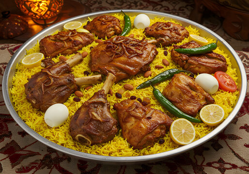 Chicken biryani dish called majboos