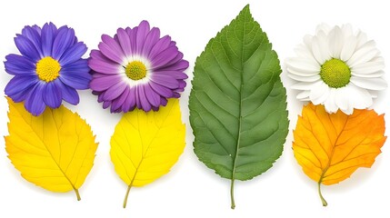 Obraz premium Vibrant Floral Arrangement with Autumn Leaves