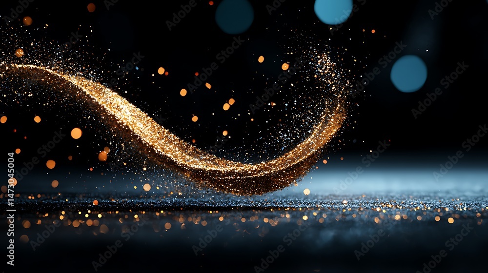 Poster moody gold spark texture rising from bottom