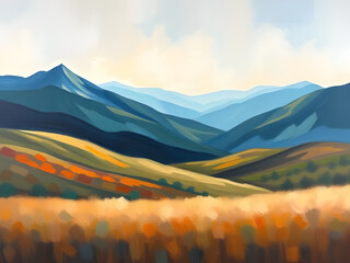 abstract landscape oil painting art ,wallpaper ,background