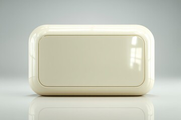 Minimalist CreamColored Rectangular Object with Smooth Edges and Glossy Finish for Design Pro