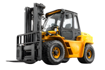 Yellow forklift truck heavy machinery industrial equipment warehouse vehicle logistics tra