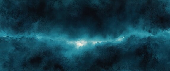 Fototapeta premium Abstract dark blue and teal textured sky with a bright glowing streak and cloud-like formations creating a mysterious and moody atmosphere