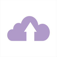Purple Cloud with Upward Arrow Upload Symbol