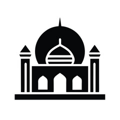 Vector illustration of an iconic mosque building depicting islamic architecture and cultural significance