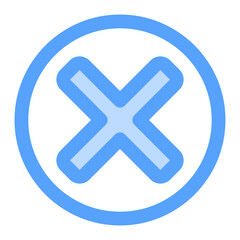 Close blue icon