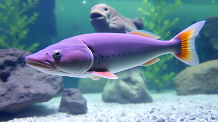 Naklejka premium Australian lungfish in a zoo aquarium