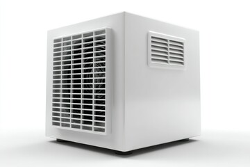 Fototapeta premium Compact White Air Conditioning Unit with Ventilation Grille
