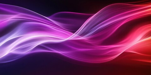 Abstract vibrant color wave with purple, pink and red hues, energetic flowing motion and dynamic gradient effect, modern background for design projects.
