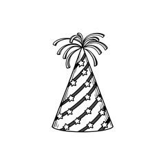 Festive 4th of July Party Hats Vector Illustration Perfect for Celebrations