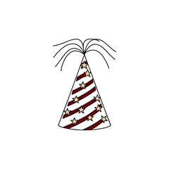 Festive 4th of July Party Hats Vector Illustration Perfect for Celebrations