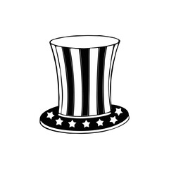 American hat red and blue colors vector illustration