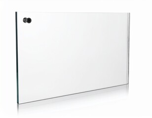 Clear rectangular sheet with a black circular fixture at the top left corner