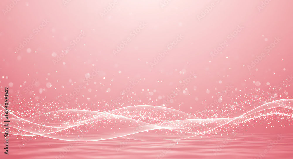 Poster soft pink background with light lines and bokeh effect. elegant abstract wallpaper design. ideal for