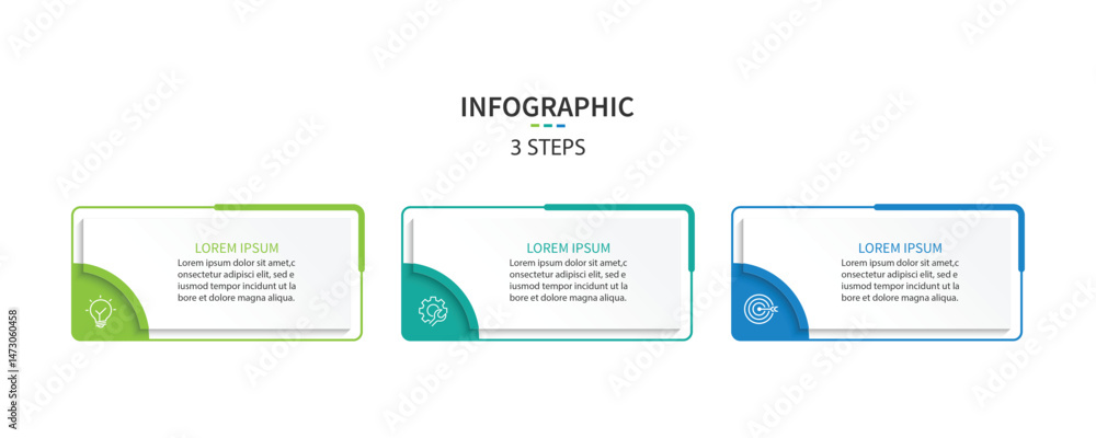 Poster infographic labels with icons and 3 options or steps. suitable for process diagrams, presentations, 