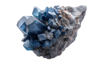 Crystal Formation on a Rock Surface A Stunning Display of Natures Artistry in Blue and Gray H