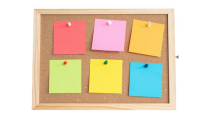 Colorful Sticky Notes on Cork Board for Effective Organization