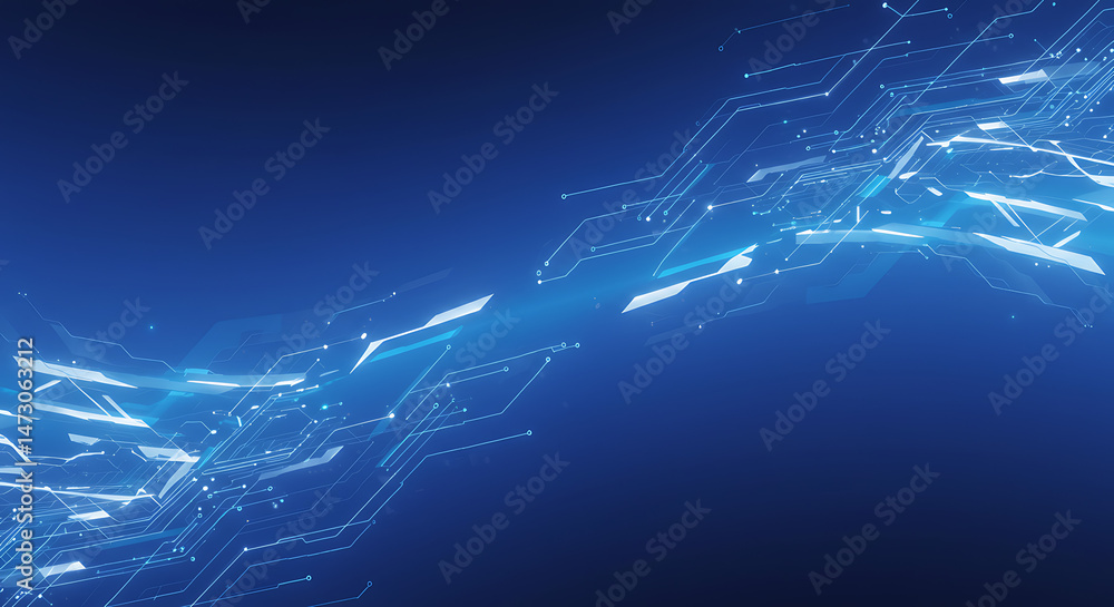 Poster abstract network of light, depicting connectivity and technology with a glowing and futuristic desig