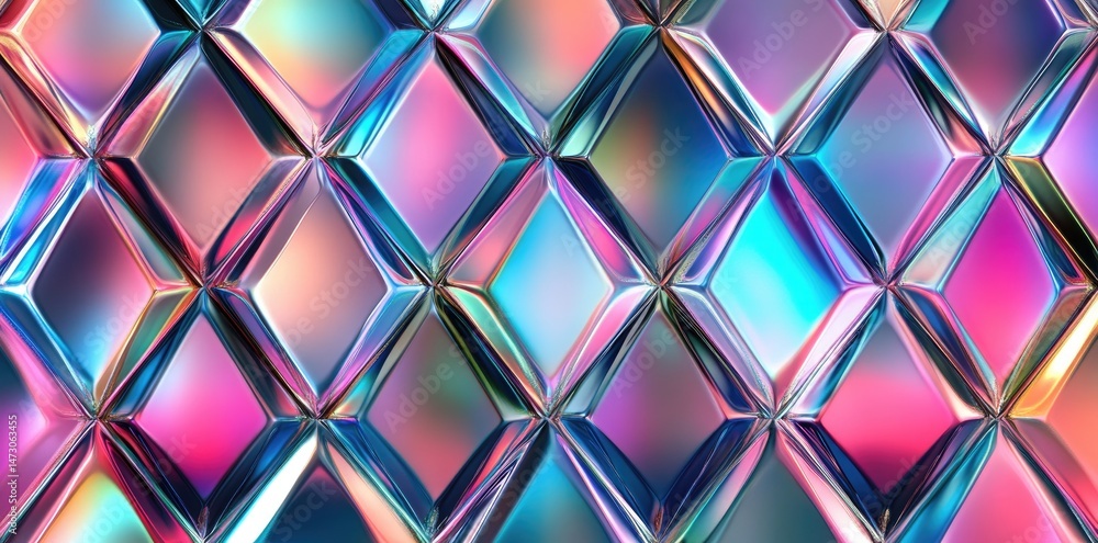 Aufkleber a vibrant. abstract background featuring colorful. reflective diamond shapes arranged in a mesmerizi
