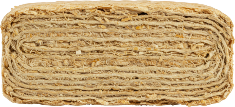 Detailed Close up of Layered Hemp Insulation Material Natural Building Material Texture