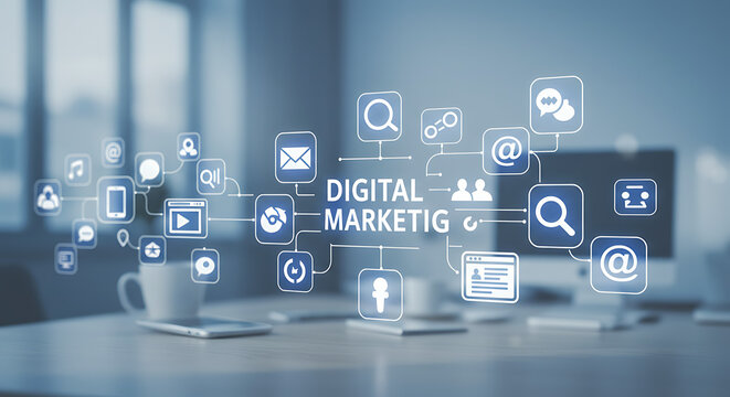 Digital Marketing Strategy: A network of online engagement and outreach methods to connect with audiences and drive business growth.