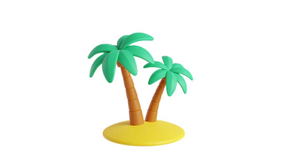 Obraz premium stylized 3d render of a vibrant green palm tree 