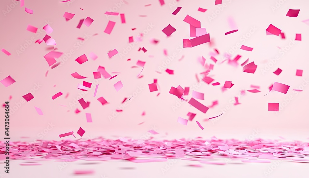 Poster a vibrant abstract design featuring a cascade of pink and red circles. creating a lively and festive