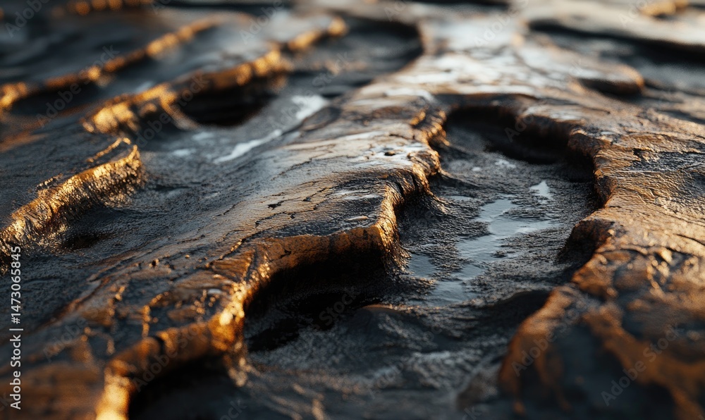 Poster a close-up view of textured rock surface showcasing intricate patterns and natural variations. ideal